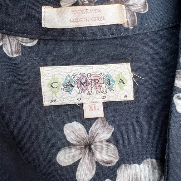 CAMPIA T-Shirt Washed Black Floral (XL) - Picture 2 of 3